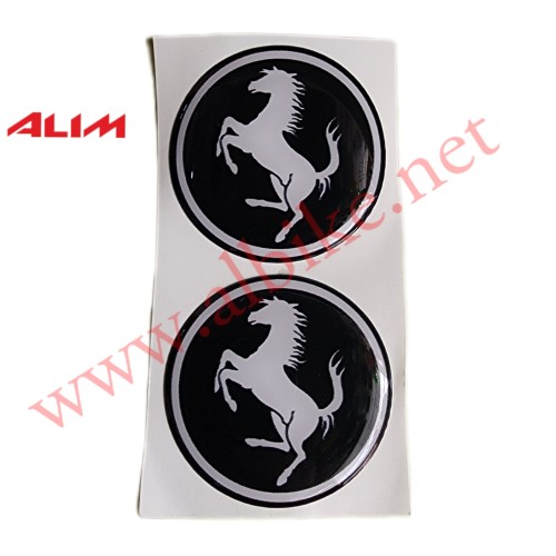 Sticker Damla Yuvarlak 2'li Ferrari Siyah